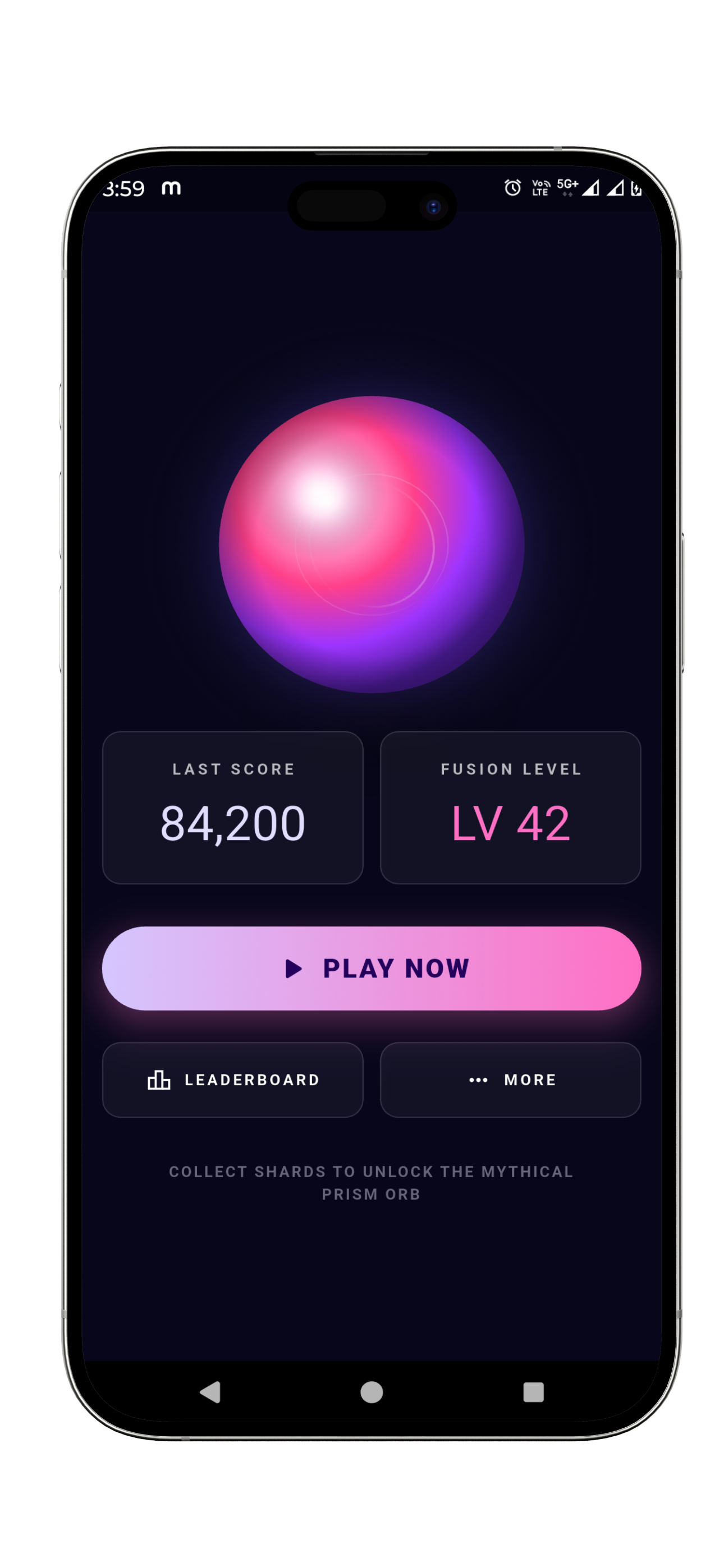 Crystal Ball: Drop Merge gameplay screen with crystal pieces